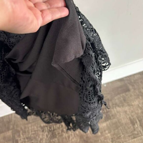 Lovers+Friends Womens Asymmetrical Festive Long Embroidered Dress Black Size L - Picture 7 of 12